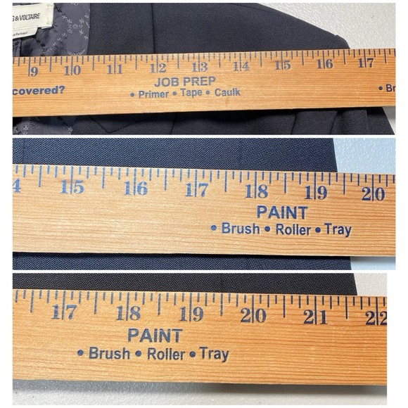 Zadig Voltaire Blazer 42 Womens 1B 1V Vedy Skull Shiny Strass Wool Peak Lapel - Picture 5 of 6